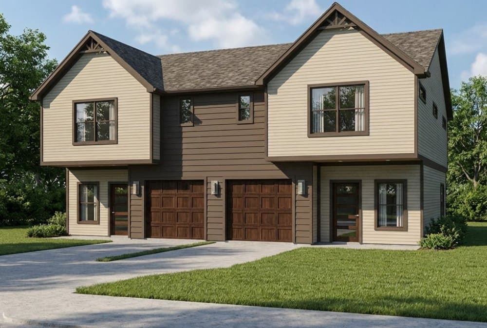 Exterior rendering of a custom residential home designed by K-Tex Services