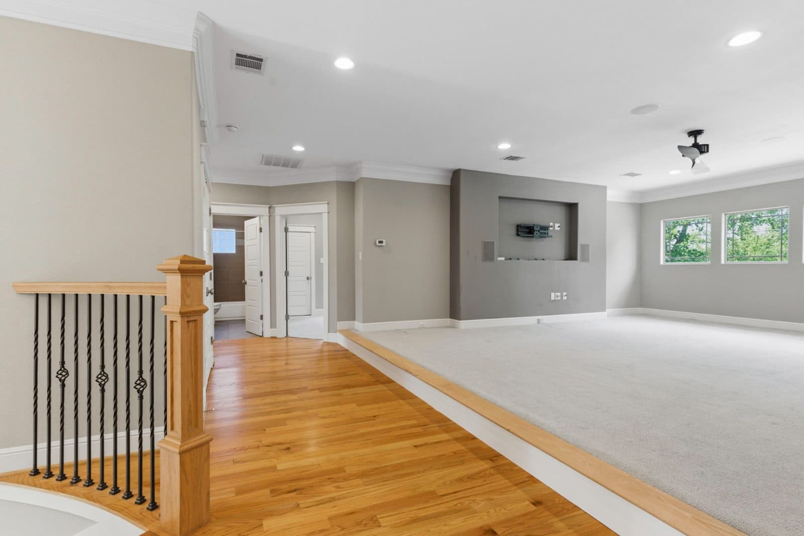 Oak Forest Infill — Upstairs landing & game room, Houston, TX